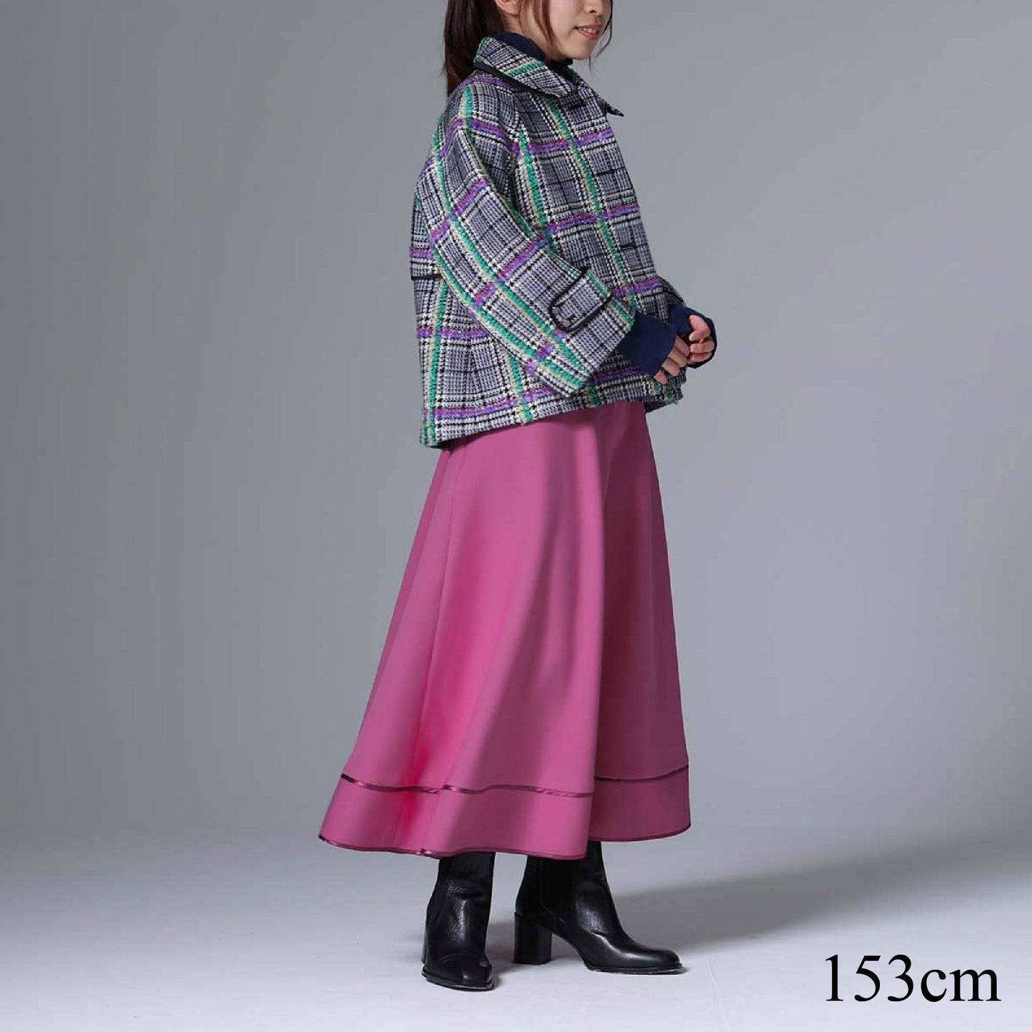 10月下旬~11月上旬お届け予定 F-JK-01 「Feather over plaid」Short blouson