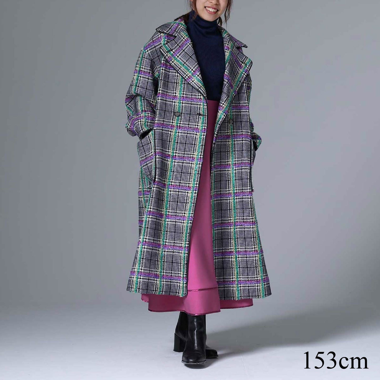 11月下旬~12月上旬お届け予定 F-JK-02 「Feather over plaid」Over chester coat