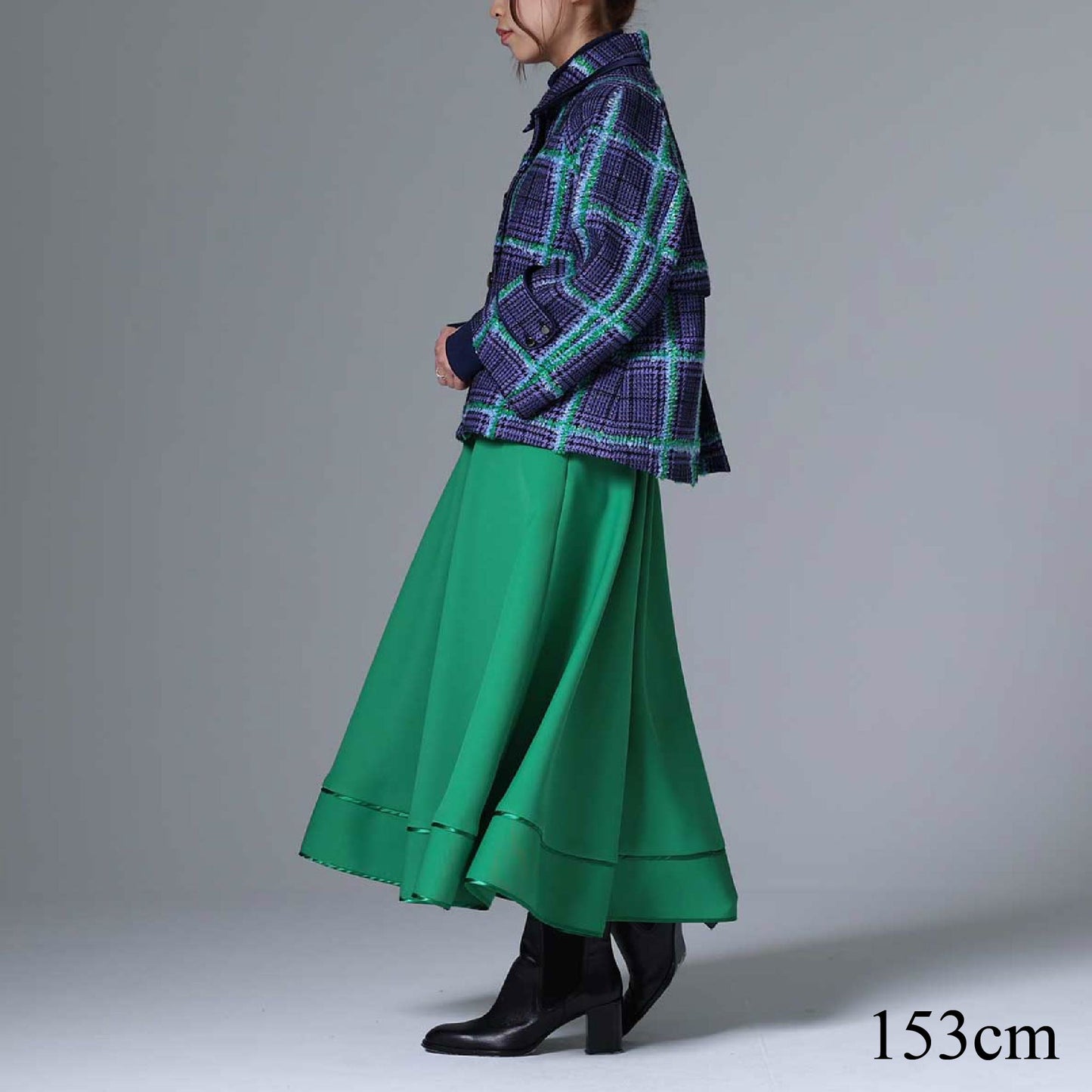 10月下旬~11月上旬お届け予定 F-JK-01 「Feather over plaid」Short blouson