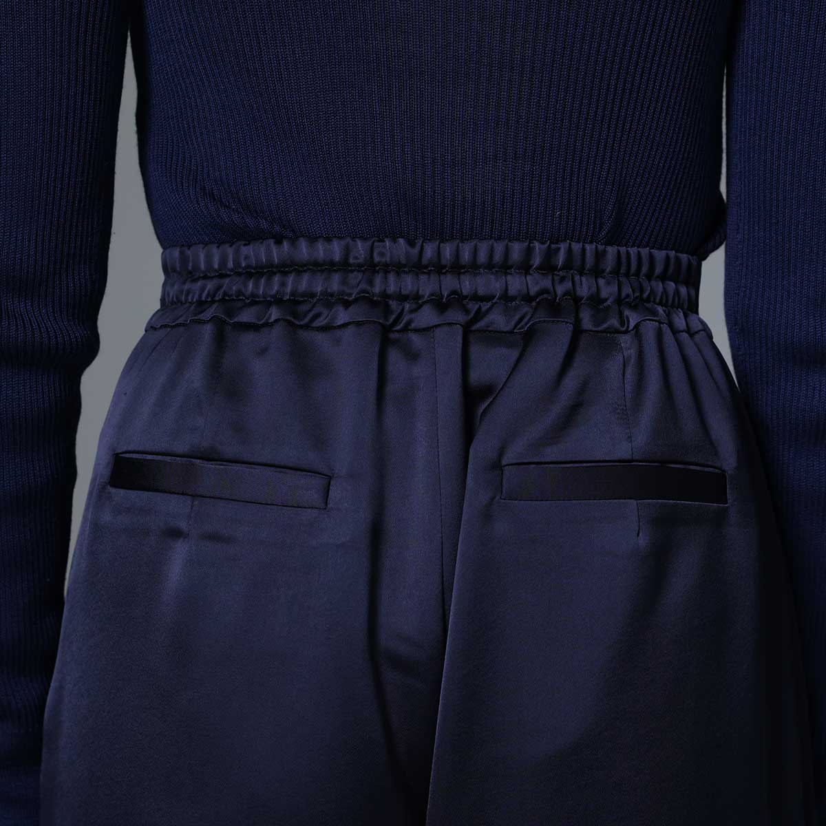 9月下旬~10月上旬お届け予定 F-PT-03「Vintage stretch satin」 Jogger pants