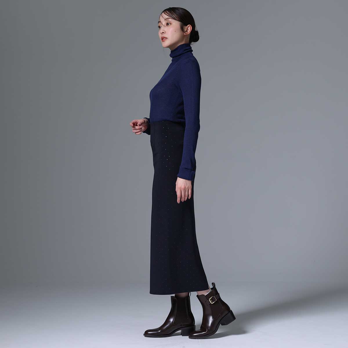 8月下旬~9月上旬お届け予定 F-SK-03「Stella dot knit」Straight skirt