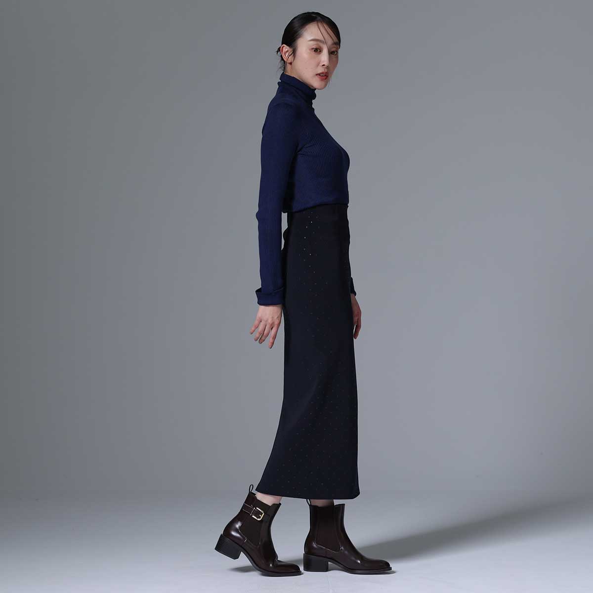 8月下旬~9月上旬お届け予定 F-SK-03「Stella dot knit」Straight skirt