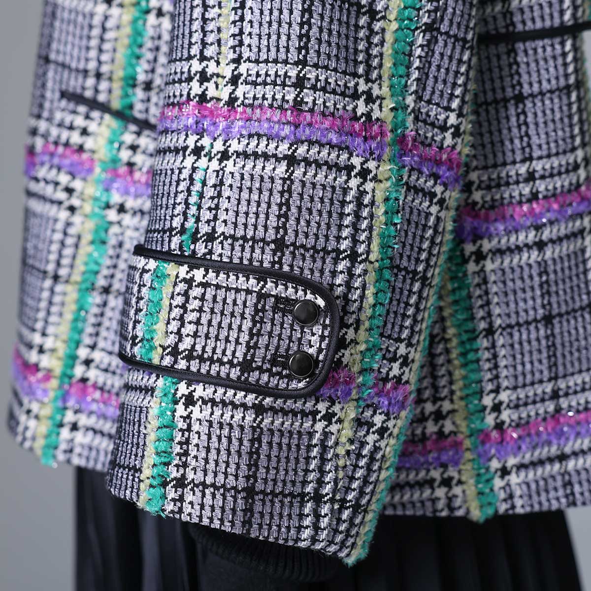 10月下旬~11月上旬お届け予定 F-JK-01 「Feather over plaid」Short blouson
