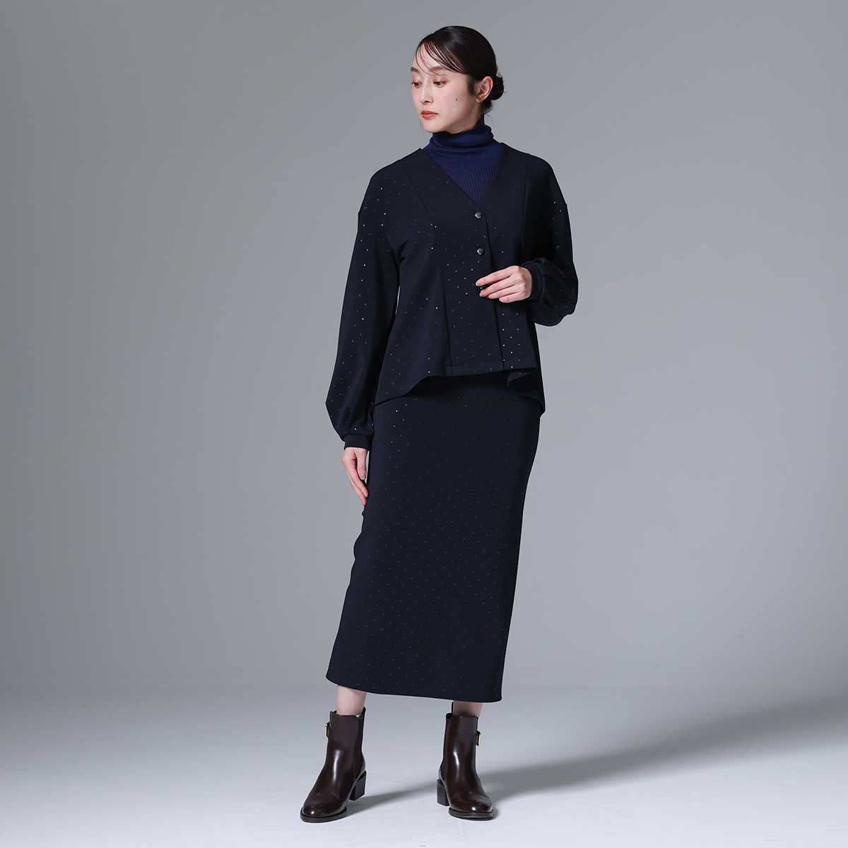 8月下旬~9月上旬お届け予定 F-SK-03「Stella dot knit」Straight skirt