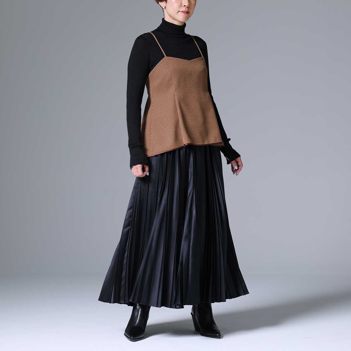 8月下旬~9月上旬お届け予定 F-BL-01 「Worsted twill」Camisole blouse