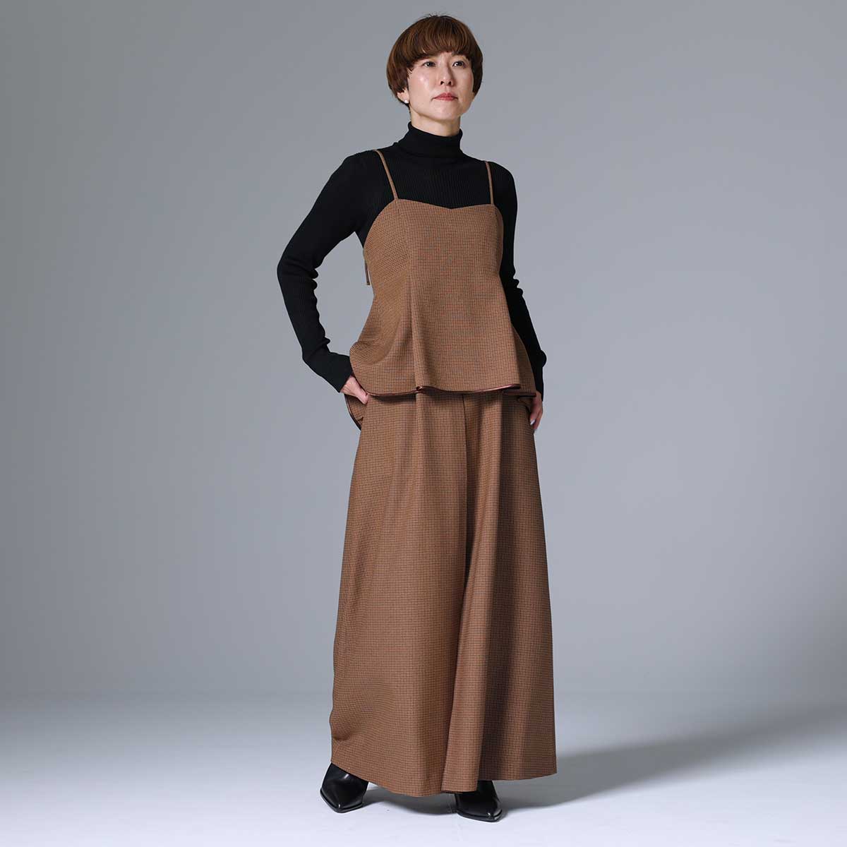 8月下旬~9月上旬お届け予定 F-BL-01 「Worsted twill」Camisole blouse