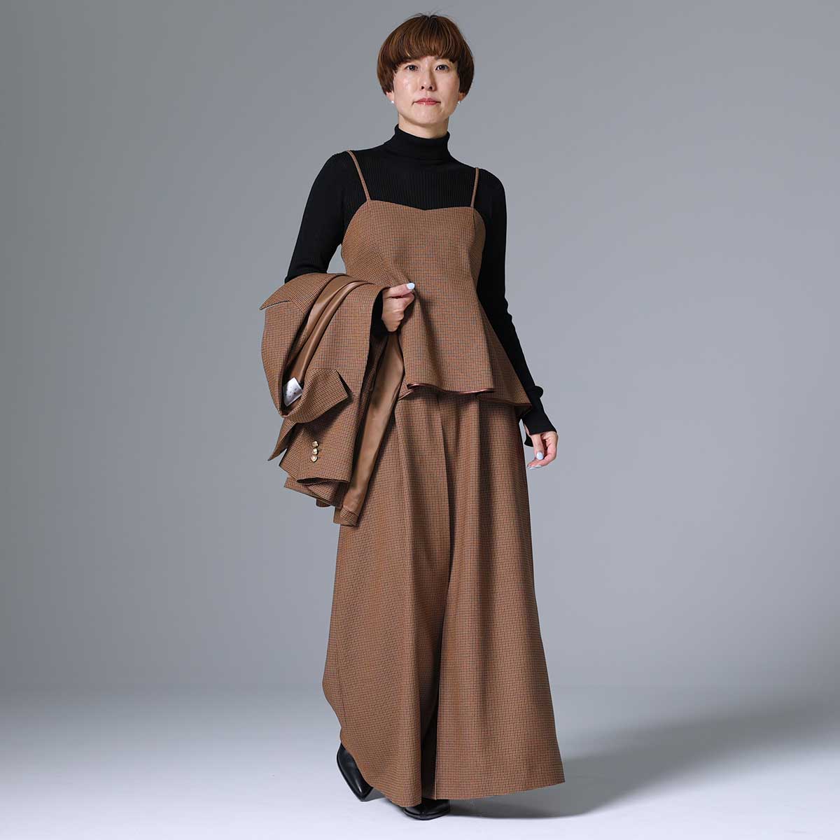 8月下旬~9月上旬お届け予定 F-BL-01 「Worsted twill」Camisole blouse