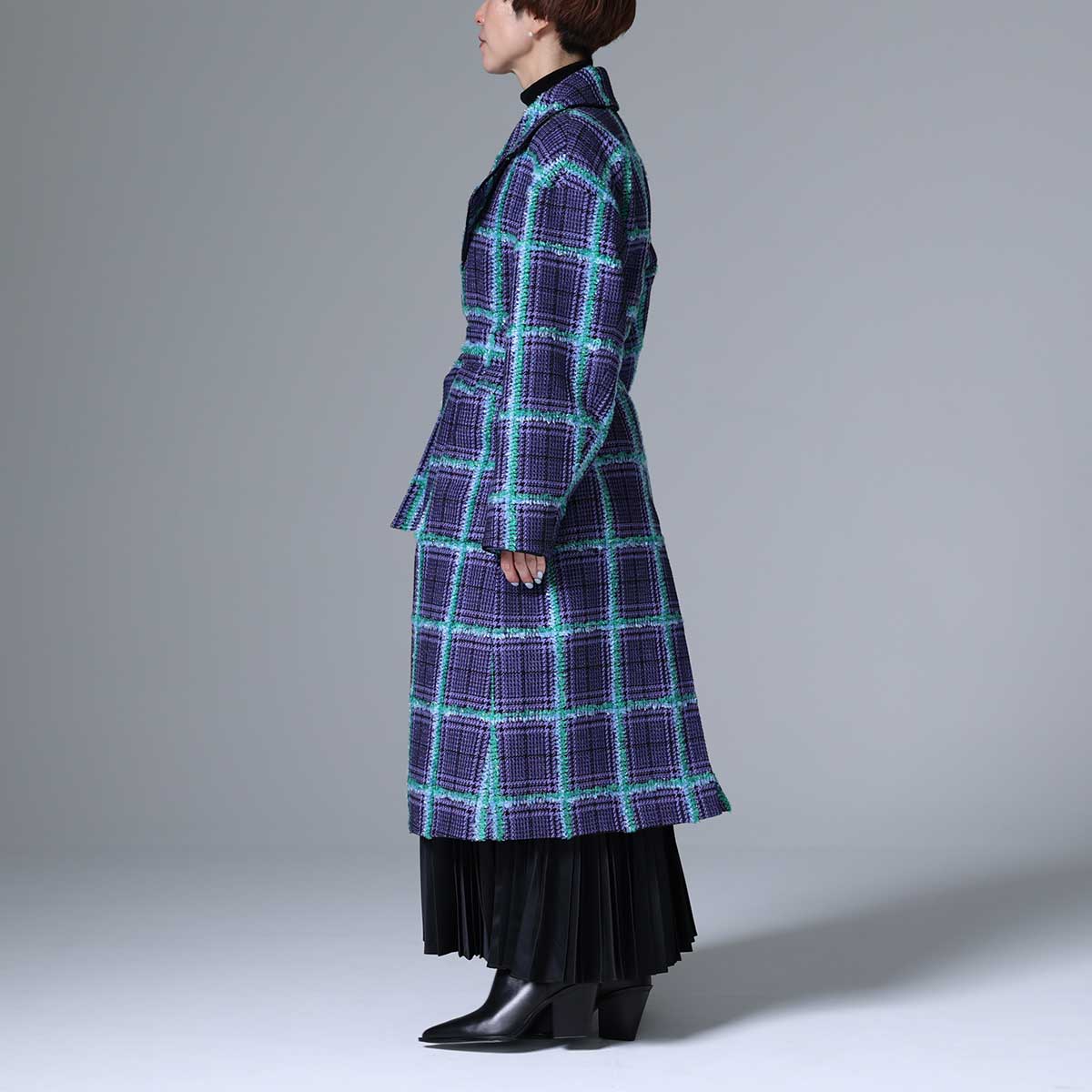 11月下旬~12月上旬お届け予定 F-JK-02 「Feather over plaid」Over chester coat