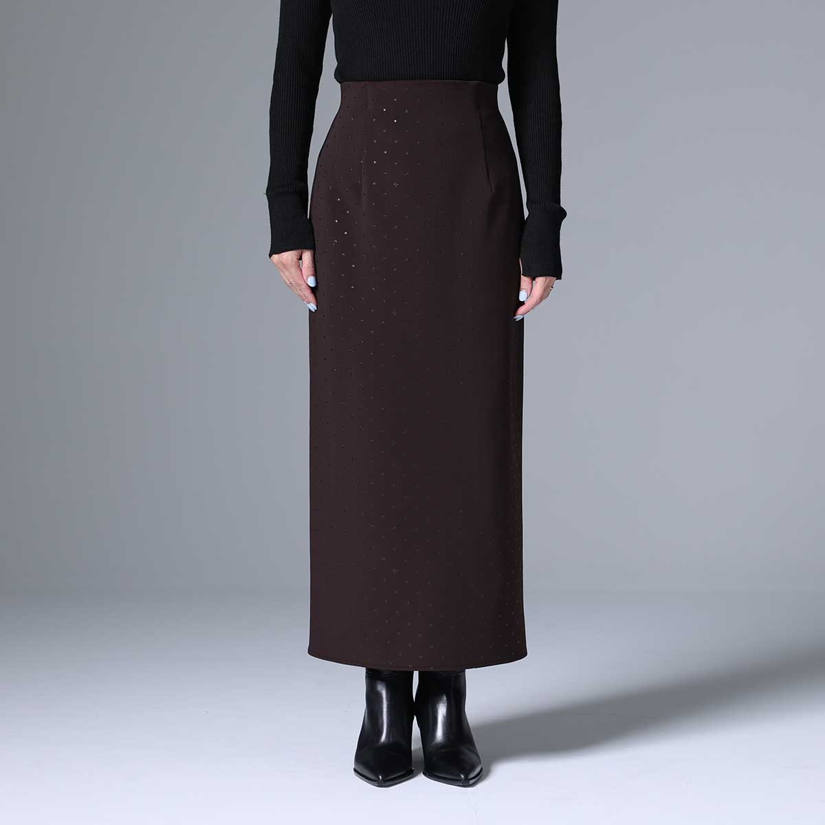 8月下旬~9月上旬お届け予定 F-SK-03「Stella dot knit」Straight skirt