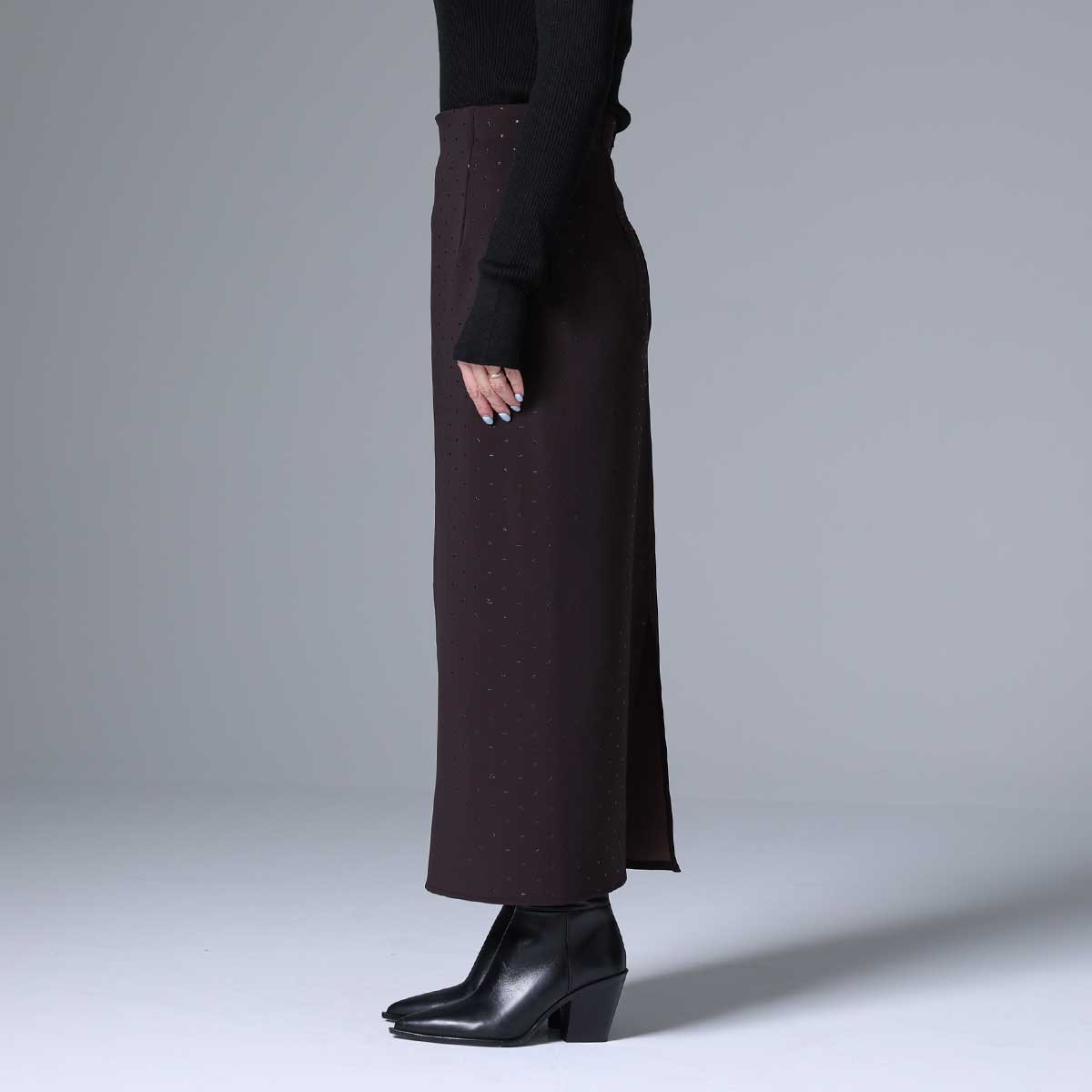 8月下旬~9月上旬お届け予定 F-SK-03「Stella dot knit」Straight skirt
