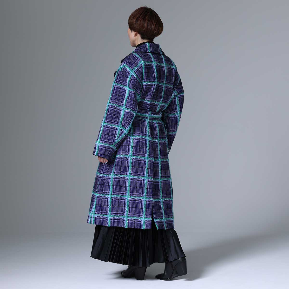 11月下旬~12月上旬お届け予定 F-JK-02 「Feather over plaid」Over chester coat
