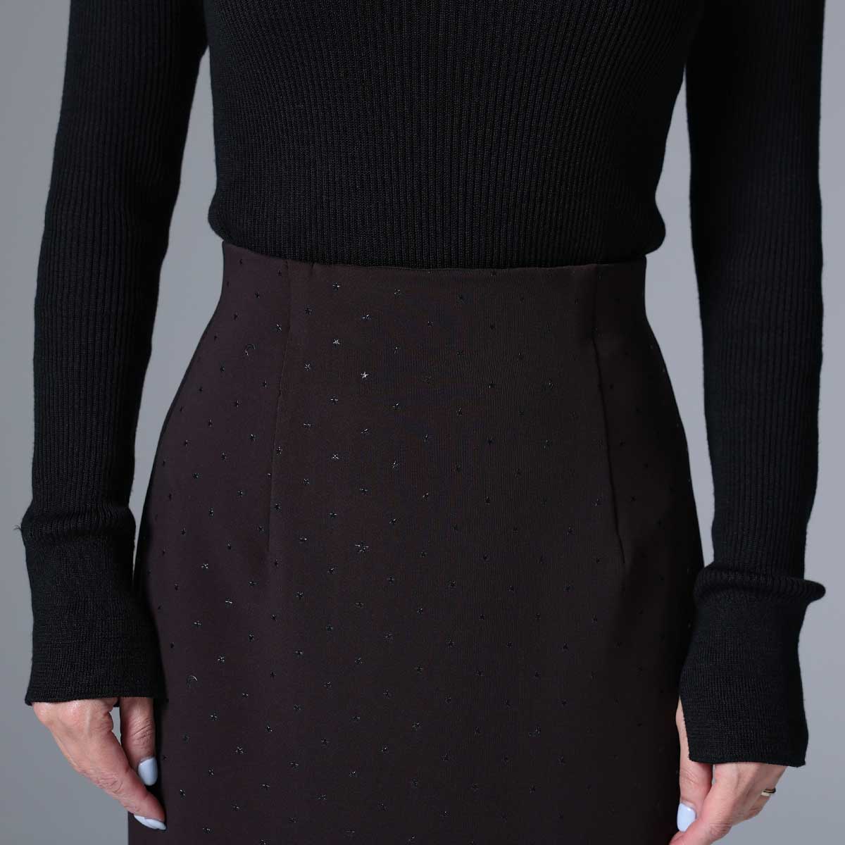 8月下旬~9月上旬お届け予定 F-SK-03「Stella dot knit」Straight skirt