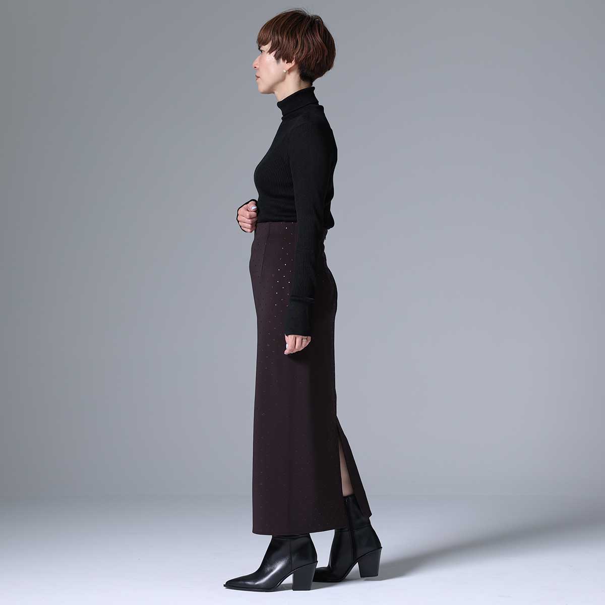 8月下旬~9月上旬お届け予定 F-SK-03「Stella dot knit」Straight skirt