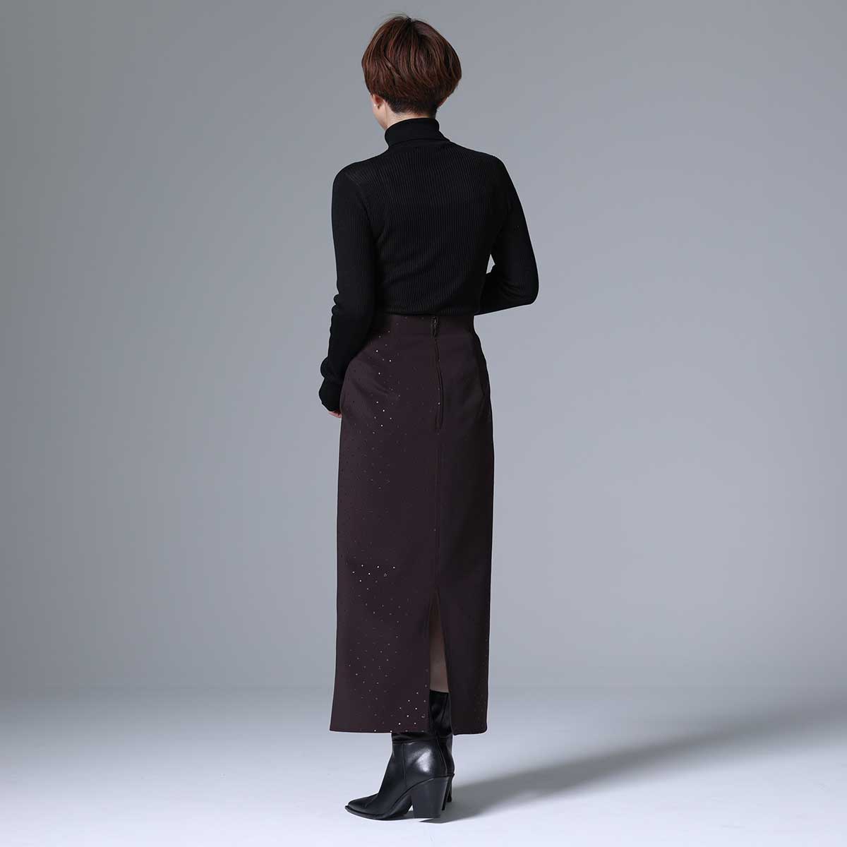8月下旬~9月上旬お届け予定 F-SK-03「Stella dot knit」Straight skirt