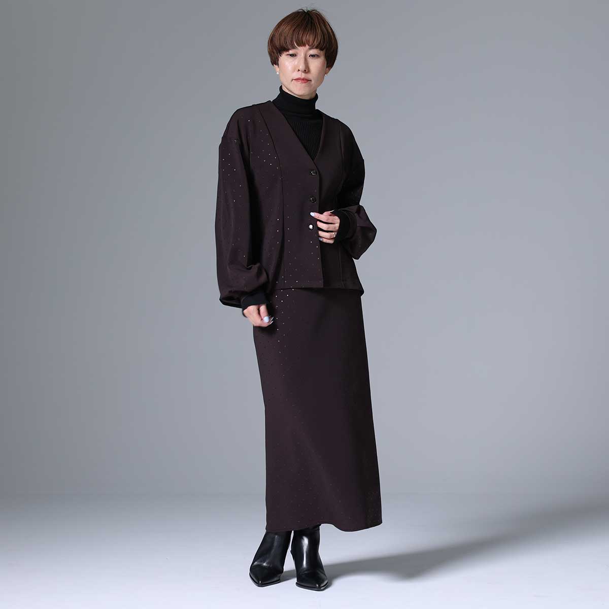8月下旬~9月上旬お届け予定 F-SK-03「Stella dot knit」Straight skirt