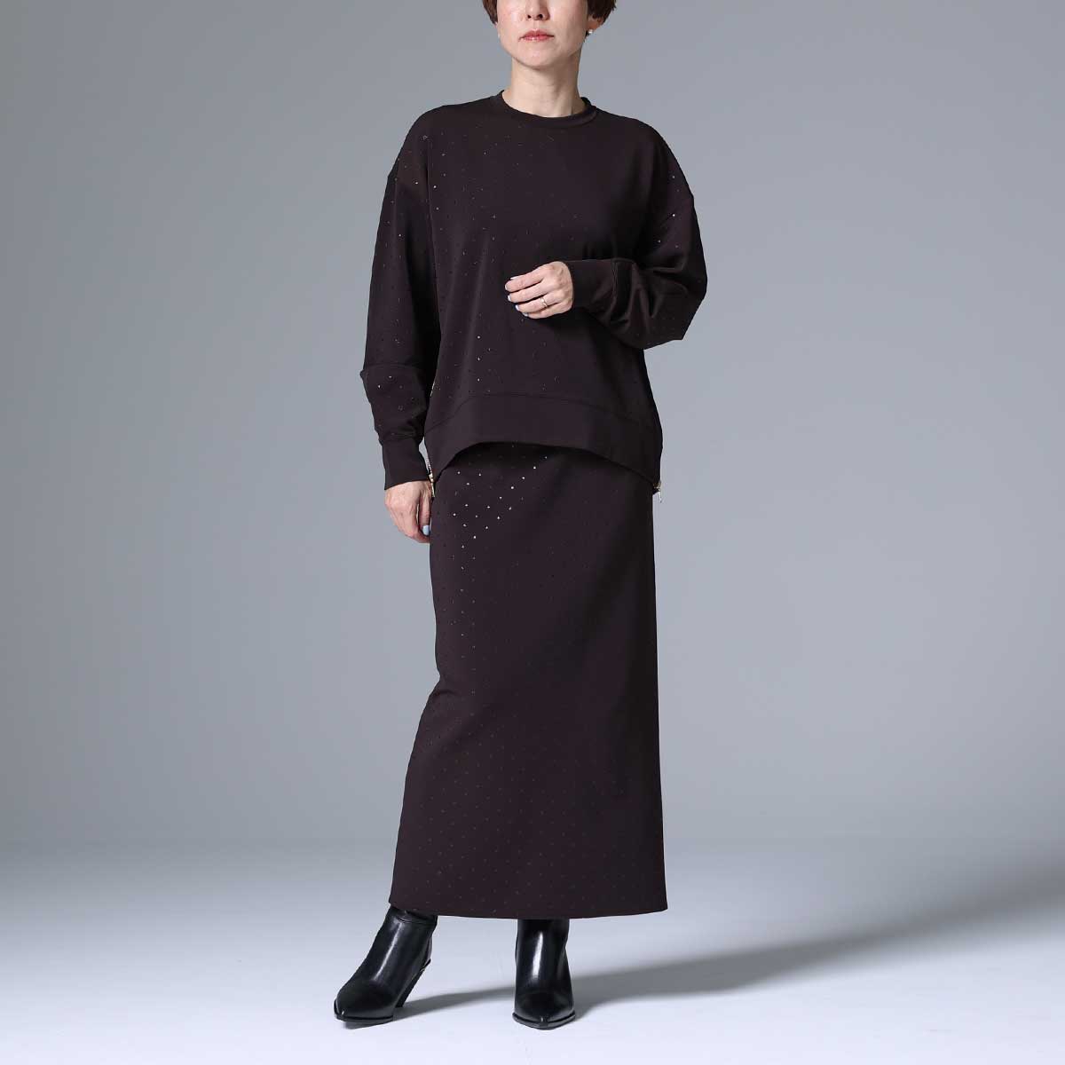 8月下旬~9月上旬お届け予定 F-SK-03「Stella dot knit」Straight skirt