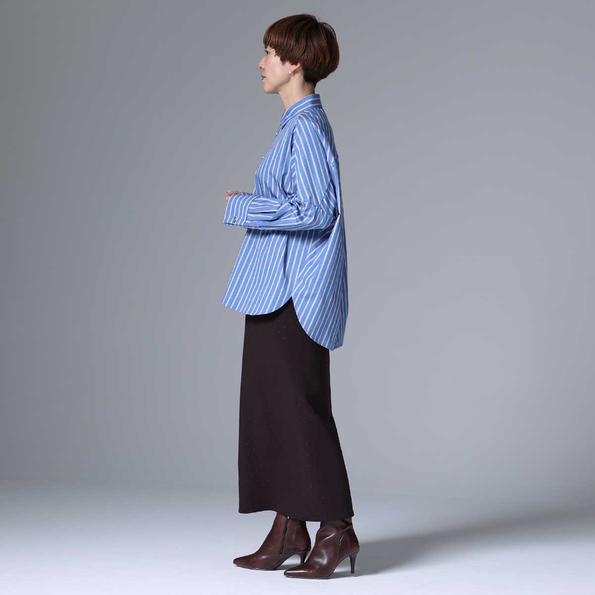 8月上旬~中旬お届け予定 F-SH-01「Multi stripe」Dolman sleeve shirts