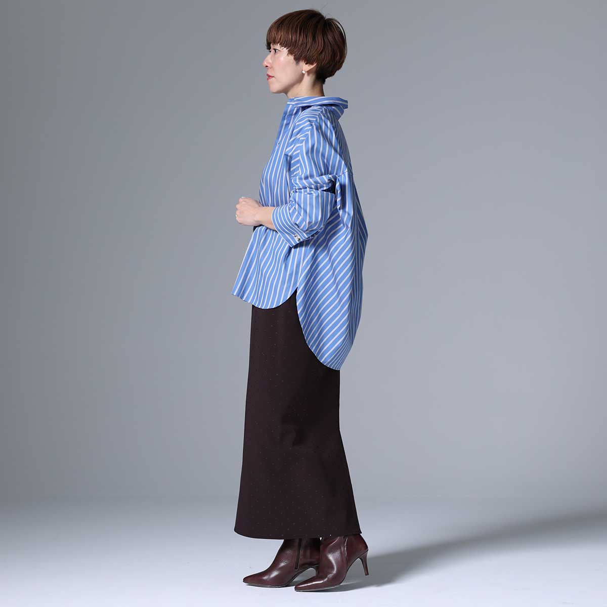 8月上旬~中旬お届け予定 F-SH-01「Multi stripe」Dolman sleeve shirts