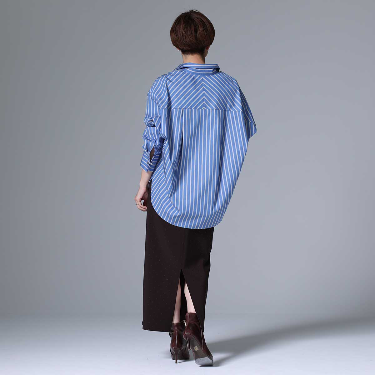 8月上旬~中旬お届け予定 F-SH-01「Multi stripe」Dolman sleeve shirts
