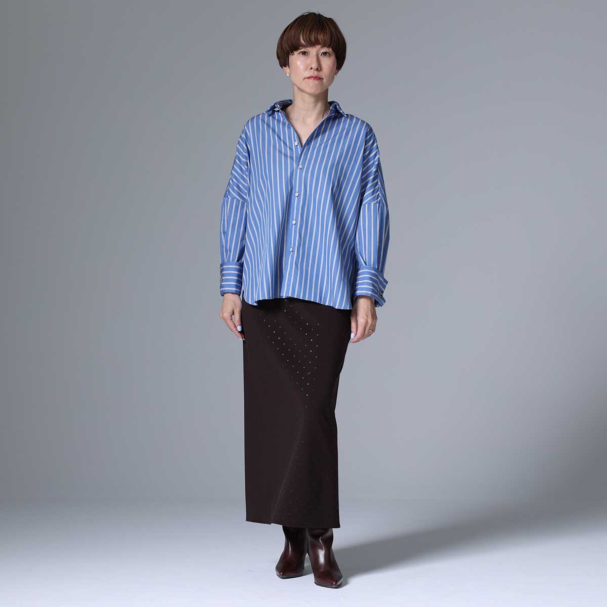 8月上旬~中旬お届け予定 F-SH-01「Multi stripe」Dolman sleeve shirts