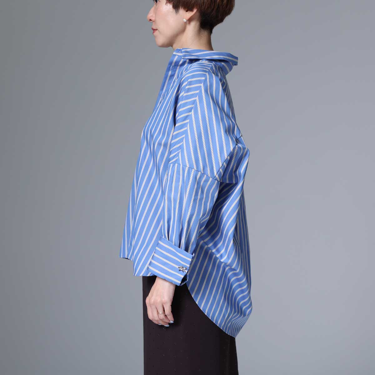 8月上旬~中旬お届け予定 F-SH-01「Multi stripe」Dolman sleeve shirts