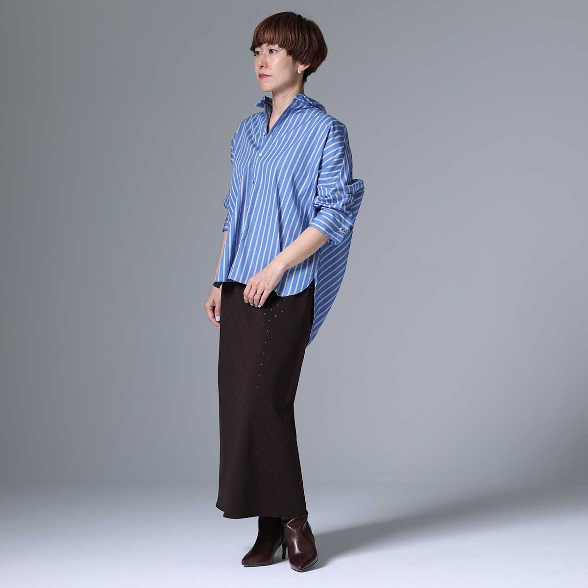 8月上旬~中旬お届け予定 F-SH-01「Multi stripe」Dolman sleeve shirts