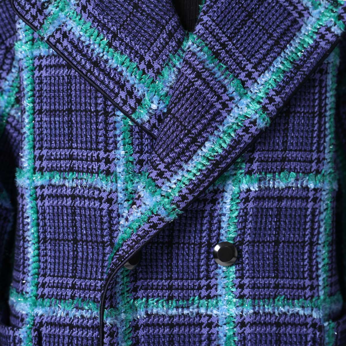 11月下旬~12月上旬お届け予定 F-JK-02 「Feather over plaid」Over chester coat