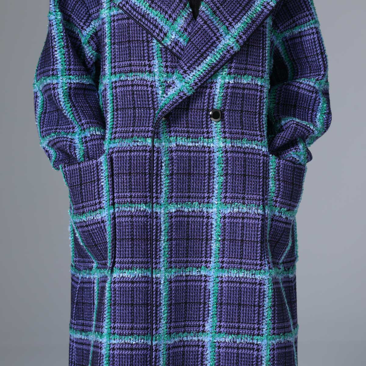11月下旬~12月上旬お届け予定 F-JK-02 「Feather over plaid」Over chester coat