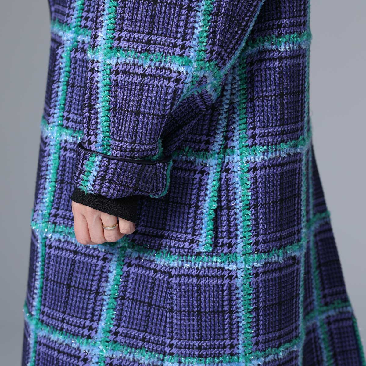 11月下旬~12月上旬お届け予定 F-JK-02 「Feather over plaid」Over chester coat