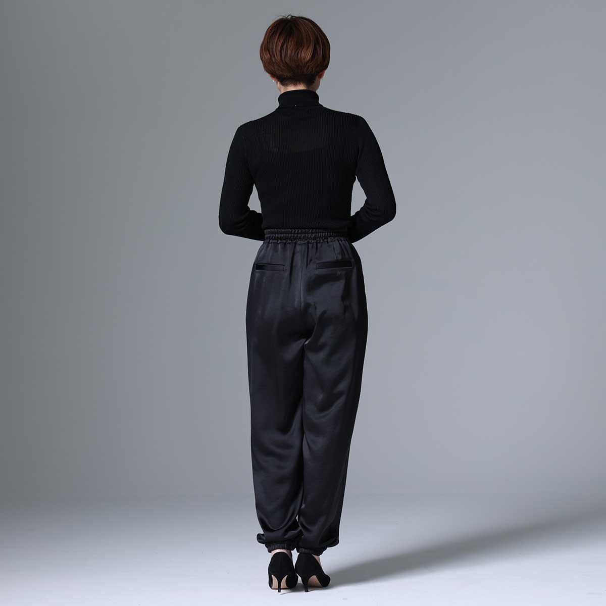 9月下旬~10月上旬お届け予定 F-PT-03「Vintage stretch satin」 Jogger pants