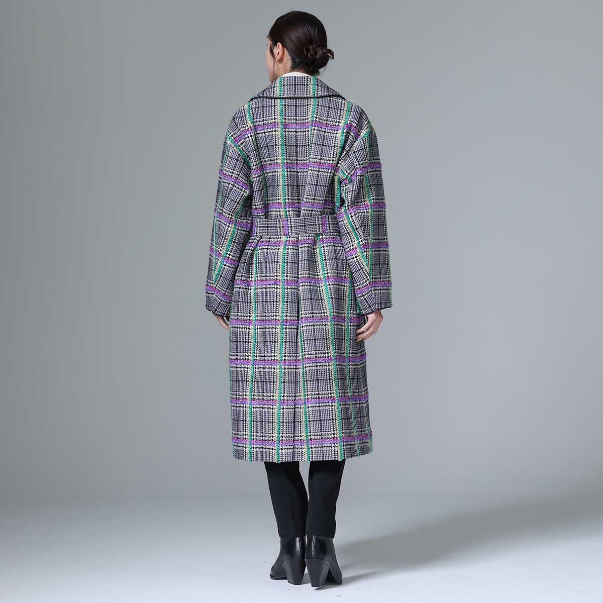 11月下旬~12月上旬お届け予定 F-JK-02 「Feather over plaid」Over chester coat