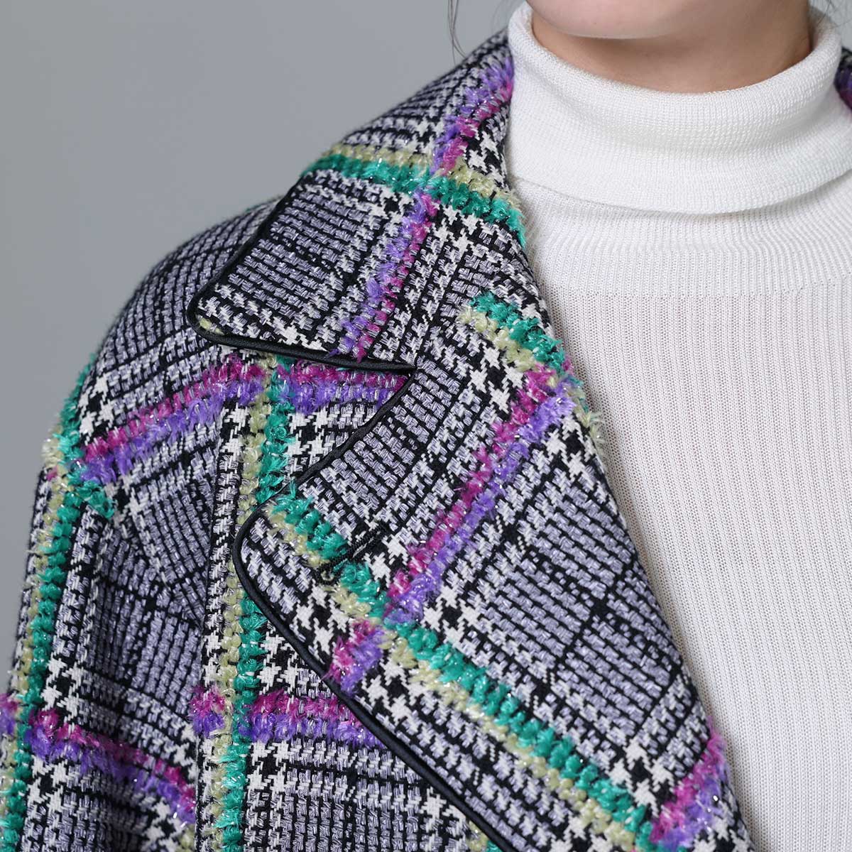 11月下旬~12月上旬お届け予定 F-JK-02 「Feather over plaid」Over chester coat