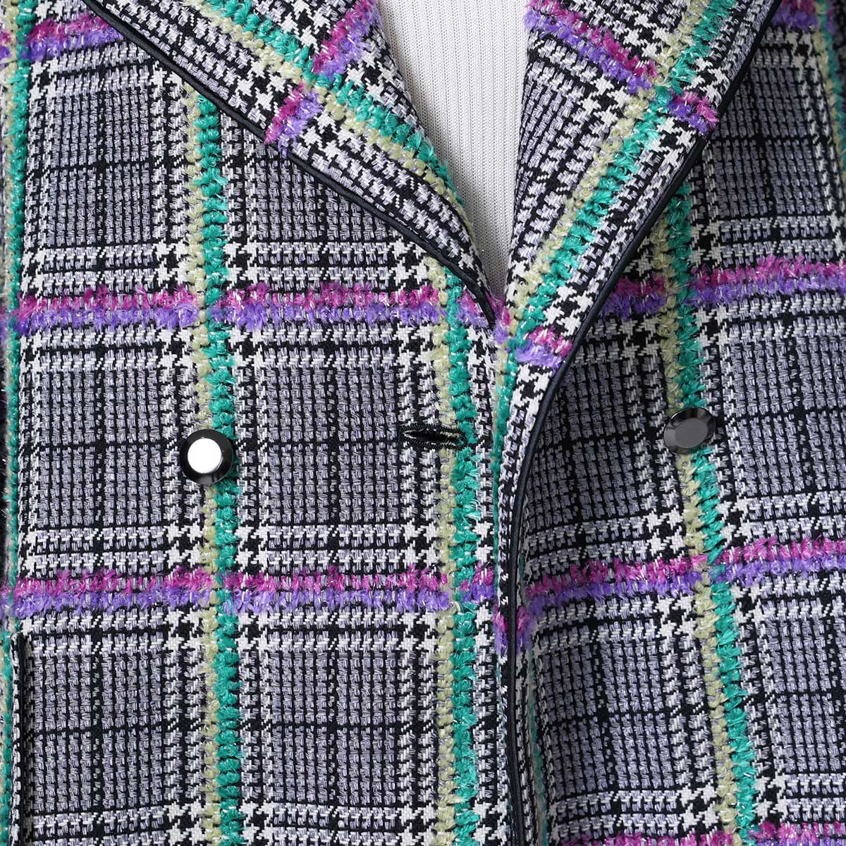 11月下旬~12月上旬お届け予定 F-JK-02 「Feather over plaid」Over chester coat