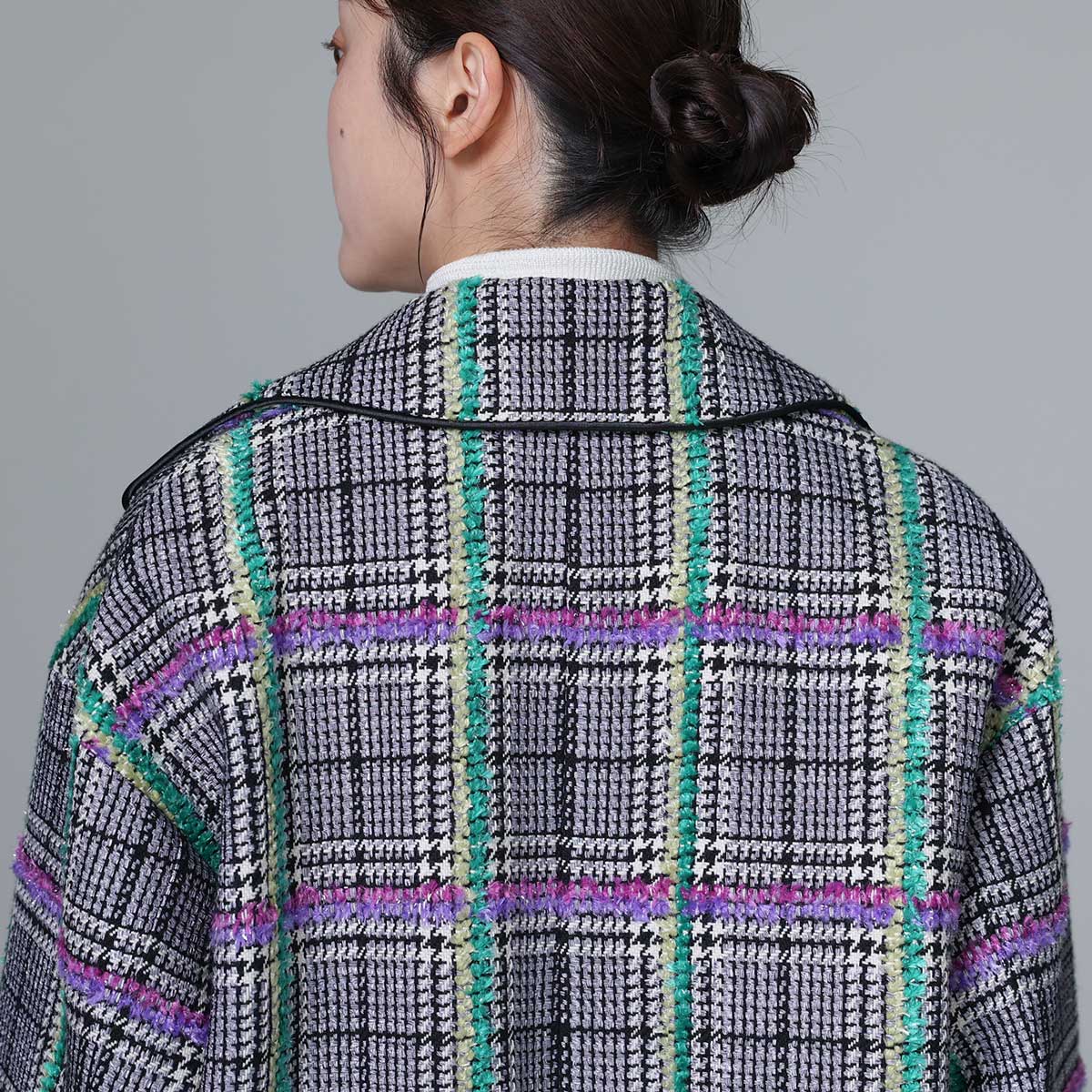 11月下旬~12月上旬お届け予定 F-JK-02 「Feather over plaid」Over chester coat