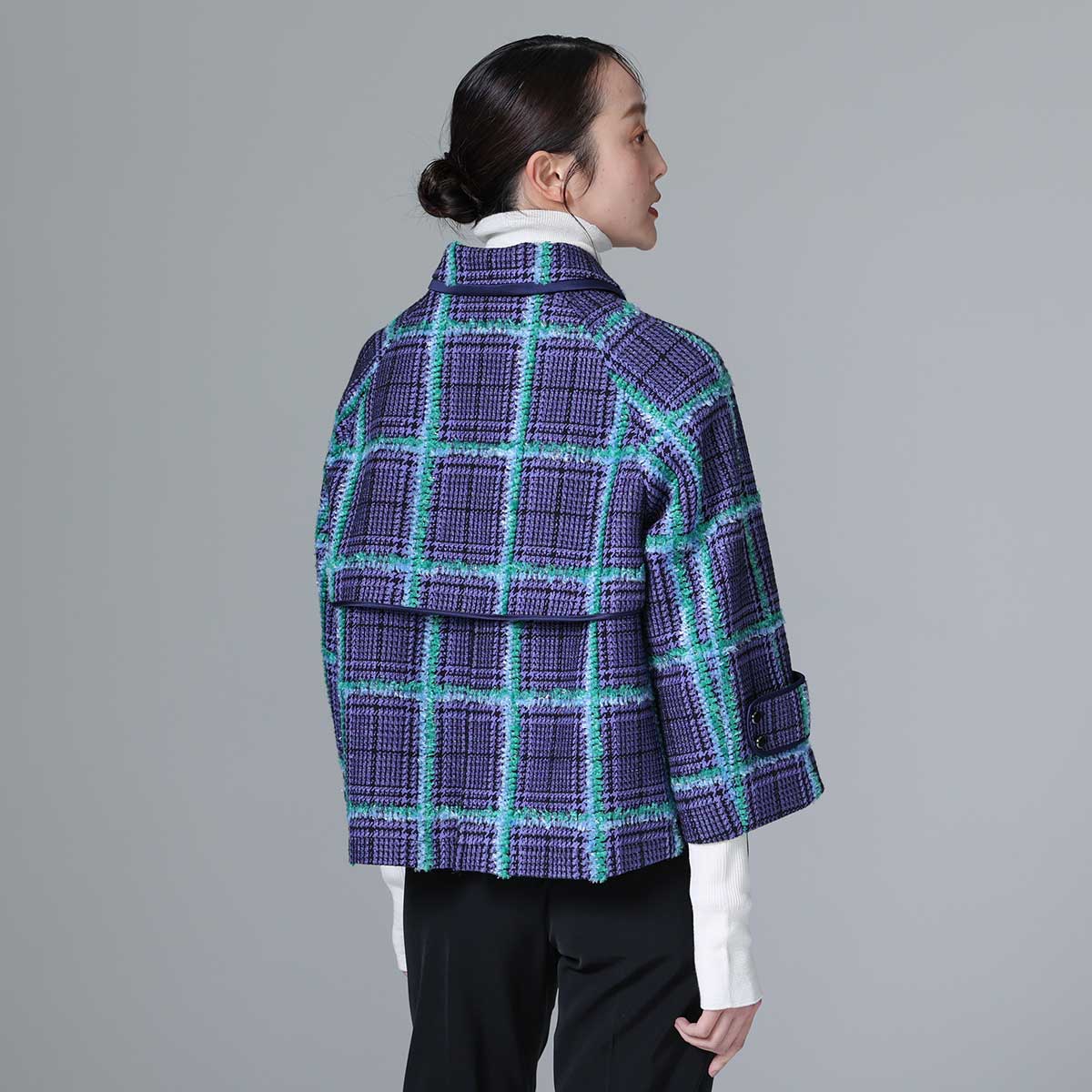 10月下旬~11月上旬お届け予定 F-JK-01 「Feather over plaid」Short blouson