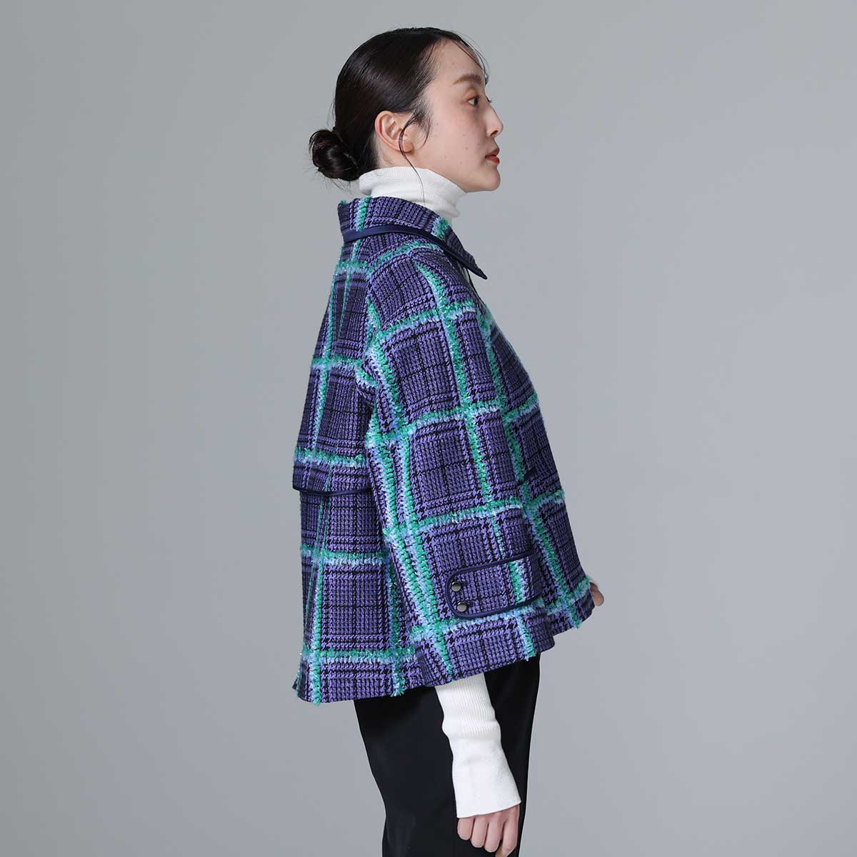 10月下旬~11月上旬お届け予定 F-JK-01 「Feather over plaid」Short blouson
