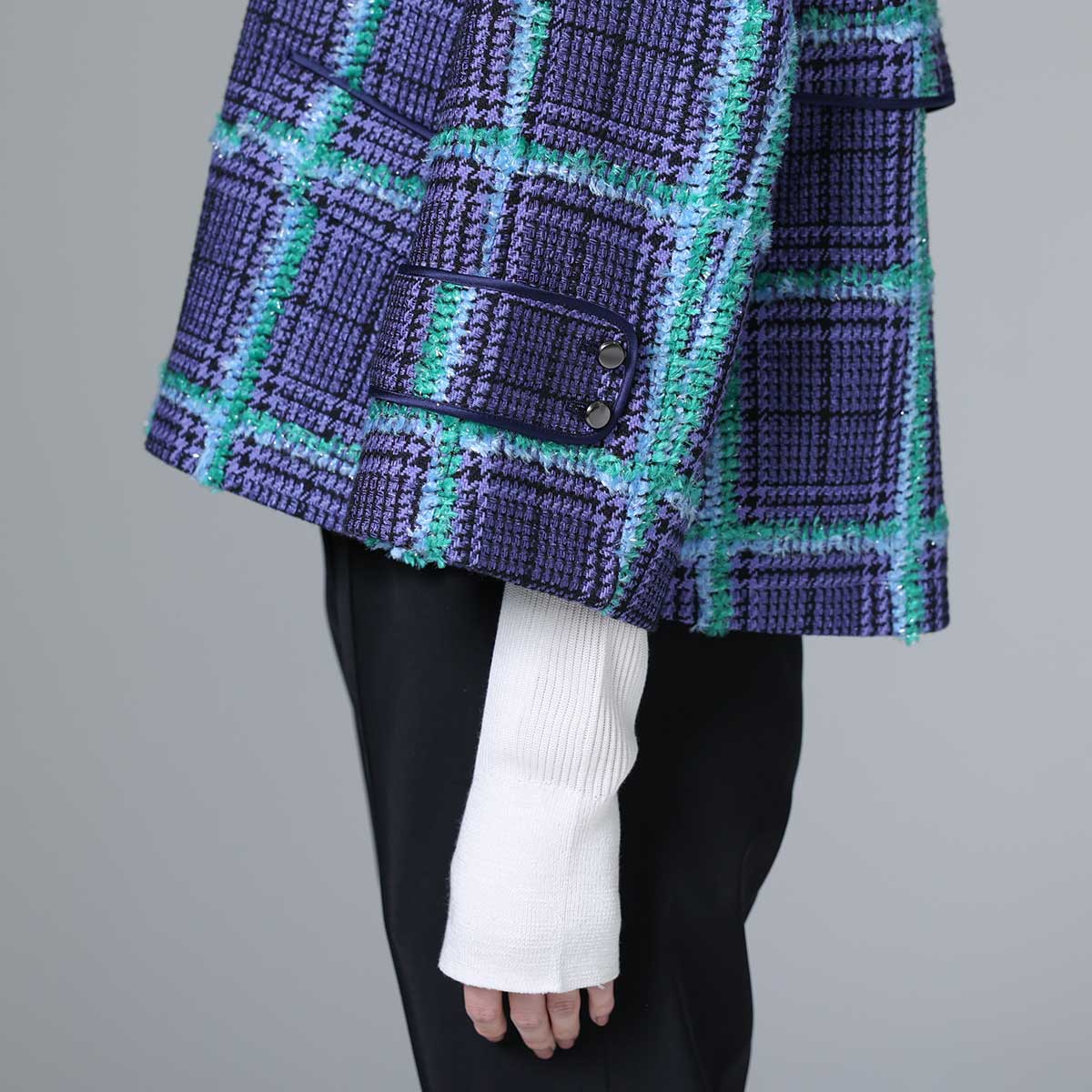 10月下旬~11月上旬お届け予定 F-JK-01 「Feather over plaid」Short blouson