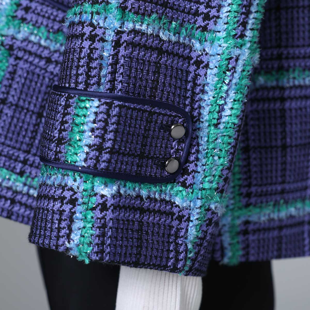 10月下旬~11月上旬お届け予定 F-JK-01 「Feather over plaid」Short blouson