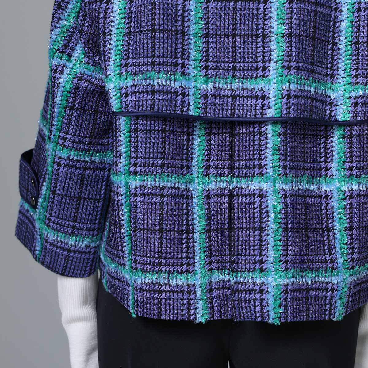 10月下旬~11月上旬お届け予定 F-JK-01 「Feather over plaid」Short blouson