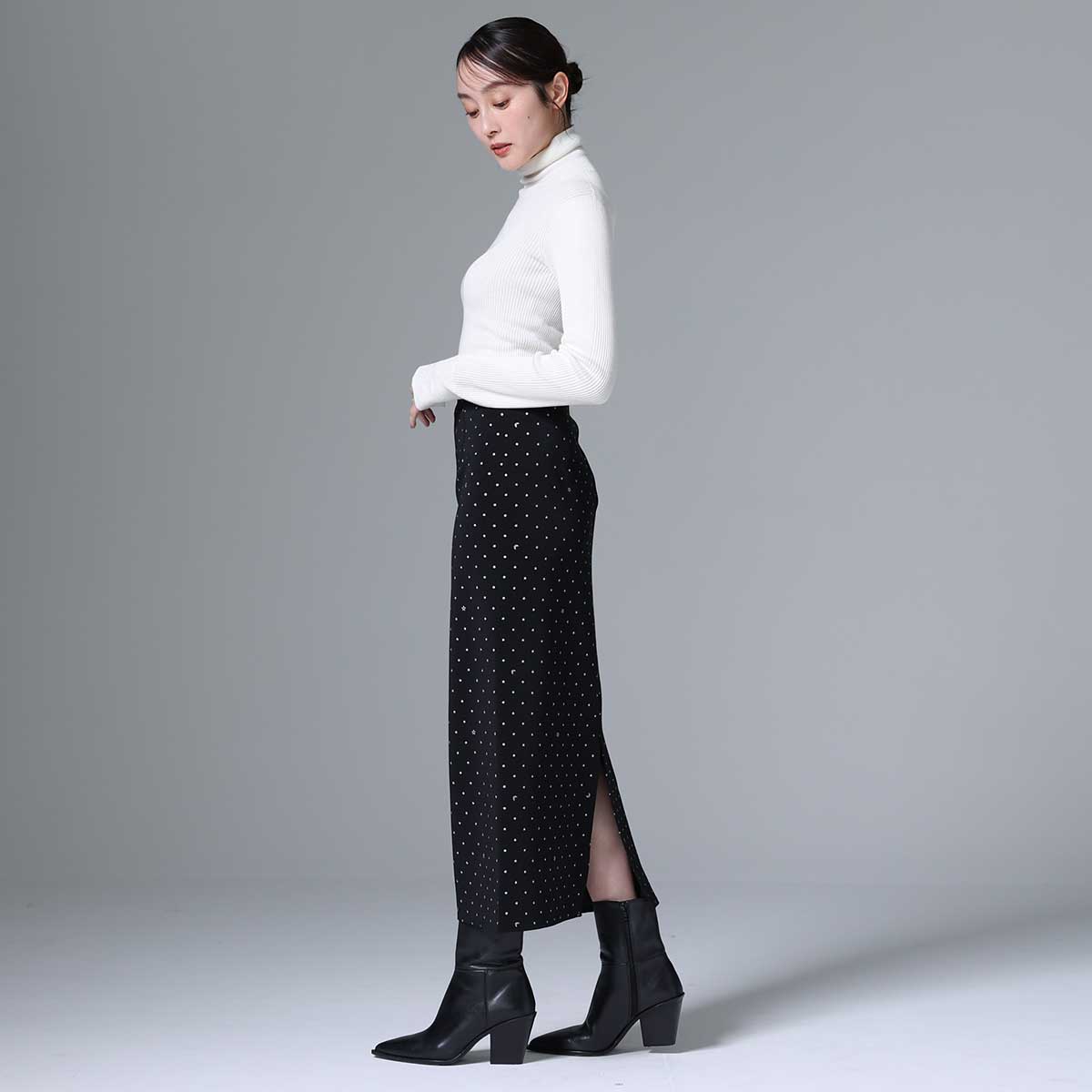 8月下旬~9月上旬お届け予定 F-SK-03「Stella dot knit」Straight skirt
