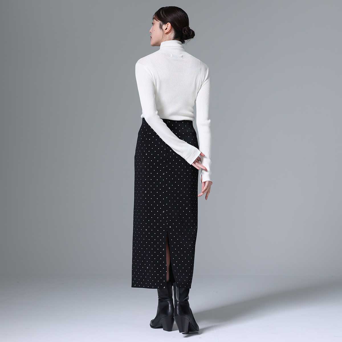 8月下旬~9月上旬お届け予定 F-SK-03「Stella dot knit」Straight skirt