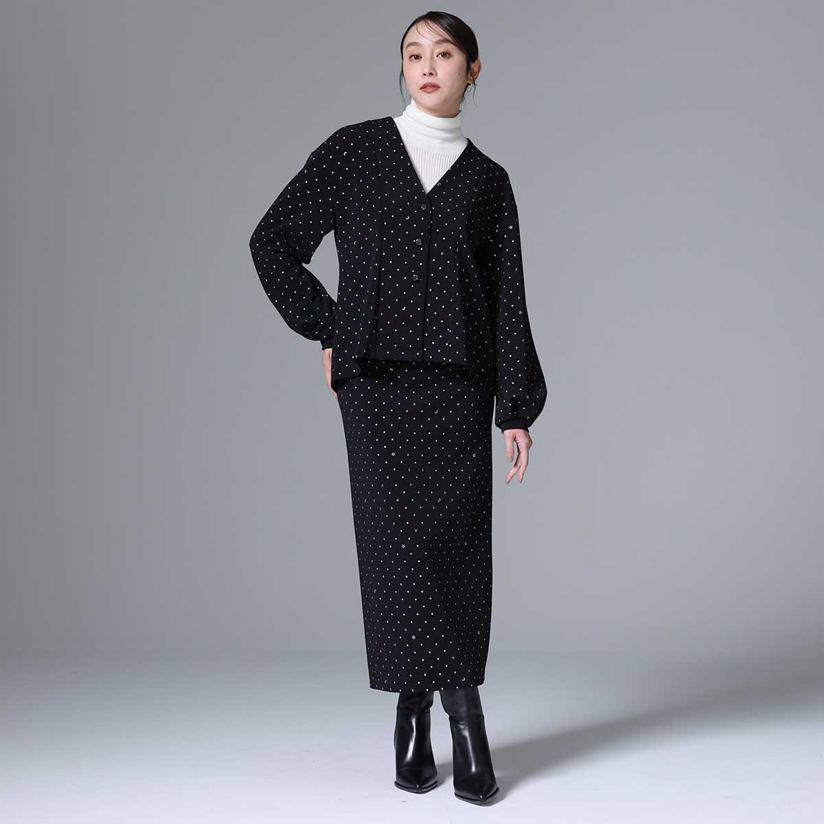 8月下旬~9月上旬お届け予定 F-SK-03「Stella dot knit」Straight skirt