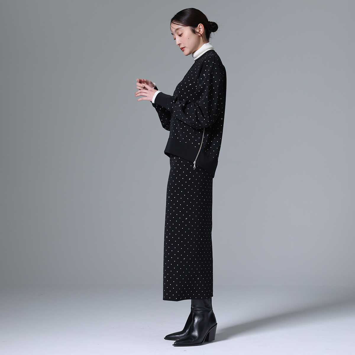 8月下旬~9月上旬お届け予定 F-SK-03「Stella dot knit」Straight skirt
