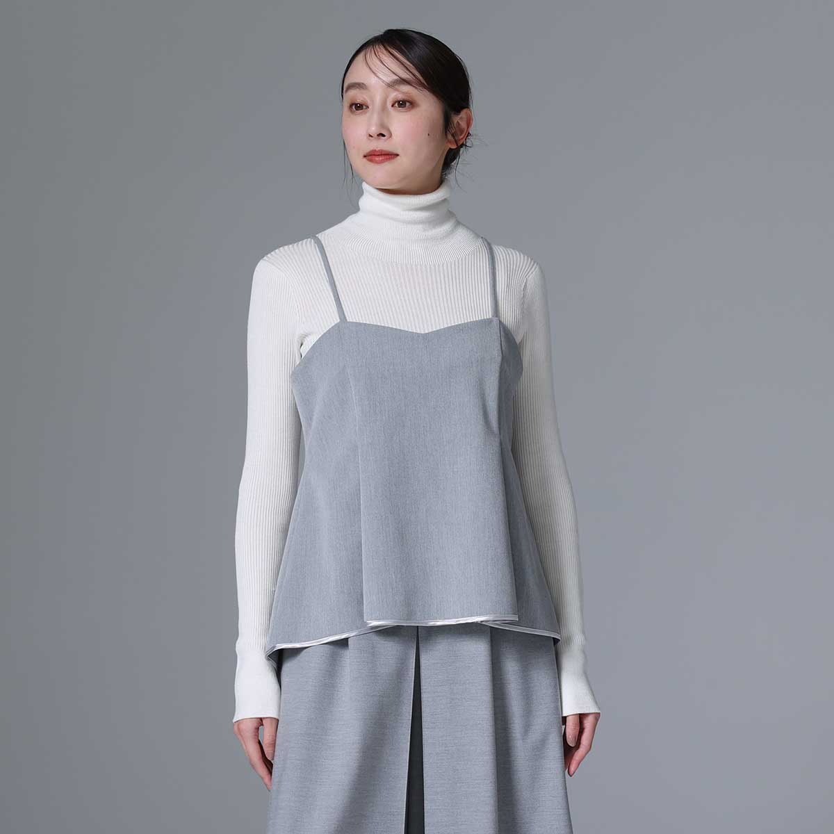 8月下旬~9月上旬お届け予定 F-BL-01 「Worsted twill」Camisole blouse