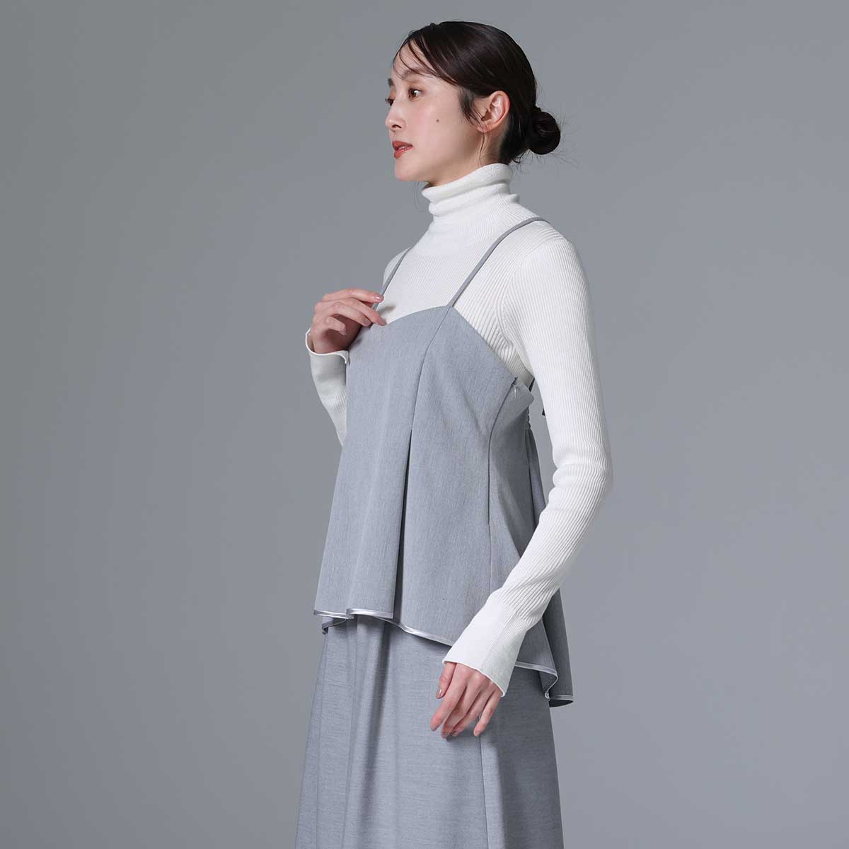8月下旬~9月上旬お届け予定 F-BL-01 「Worsted twill」Camisole blouse