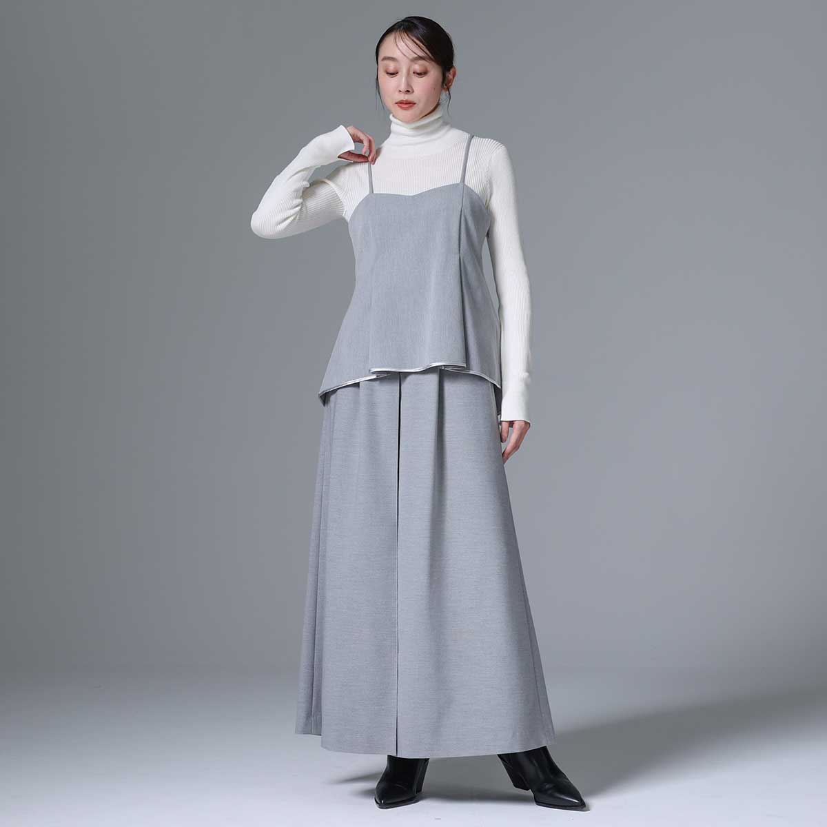 8月下旬~9月上旬お届け予定 F-BL-01 「Worsted twill」Camisole blouse