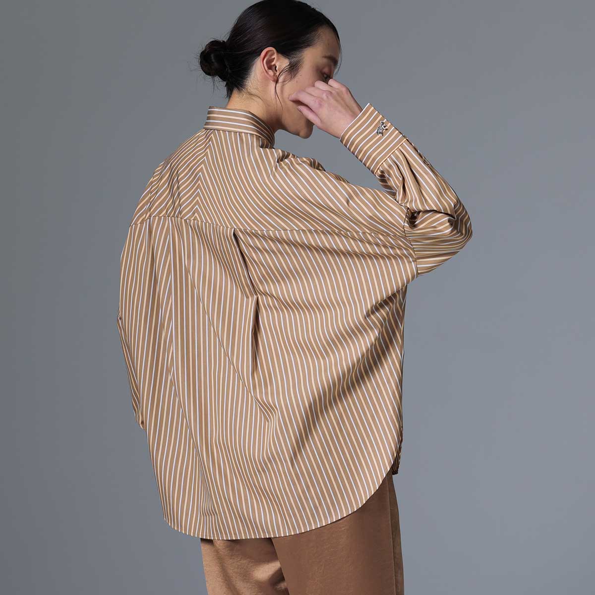 8月上旬~中旬お届け予定 F-SH-01「Multi stripe」Dolman sleeve shirts