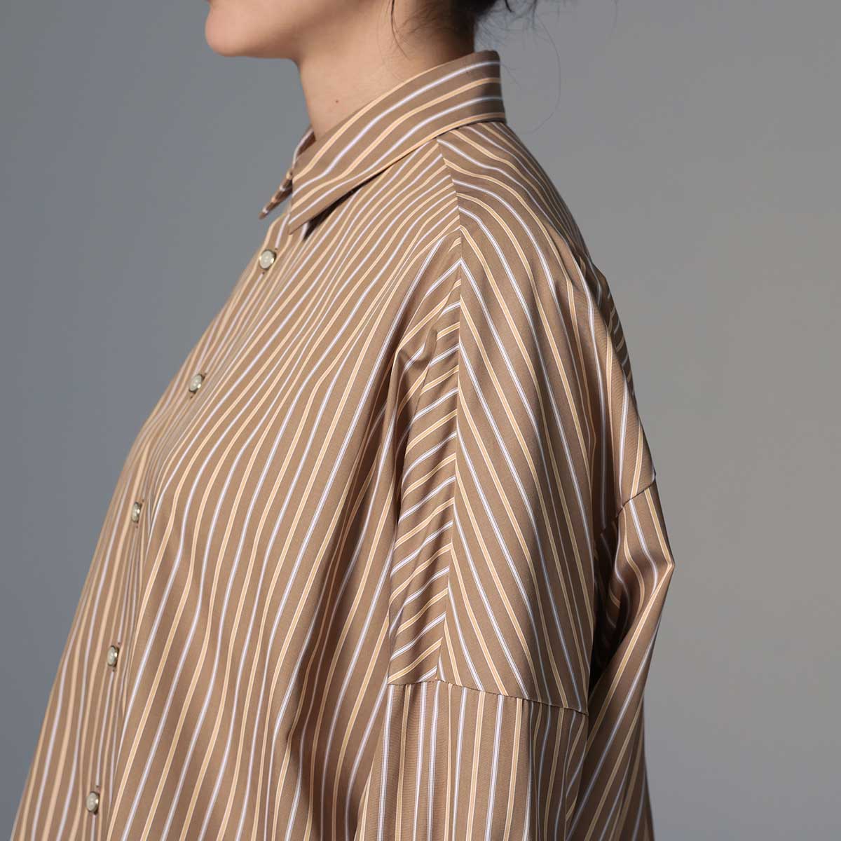 8月上旬~中旬お届け予定 F-SH-01「Multi stripe」Dolman sleeve shirts