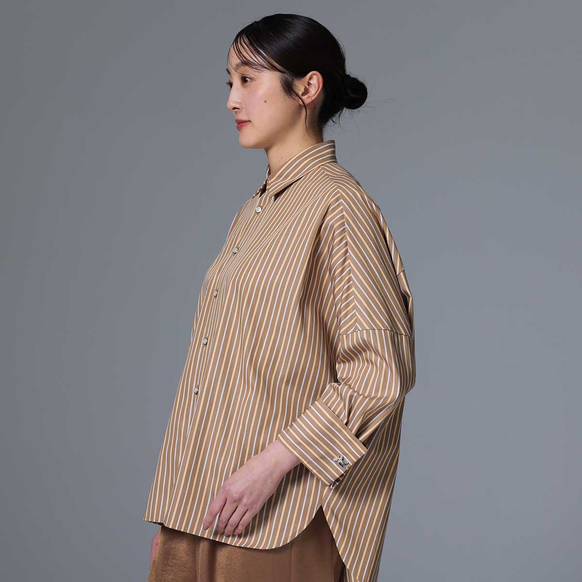 8月上旬~中旬お届け予定 F-SH-01「Multi stripe」Dolman sleeve shirts