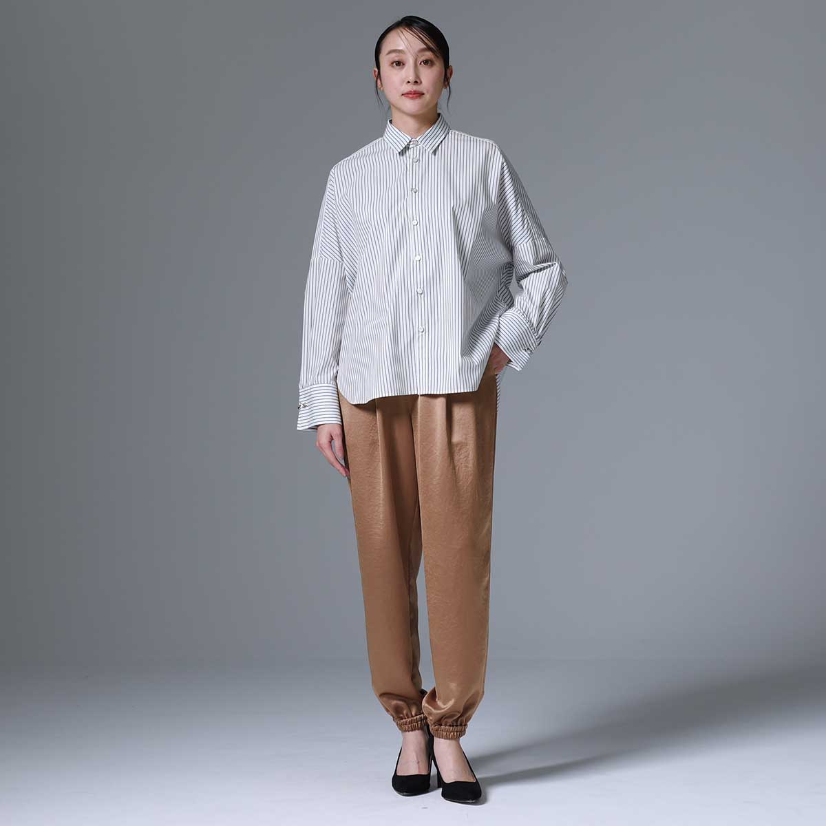 8月上旬~中旬お届け予定 F-SH-01「Multi stripe」Dolman sleeve shirts
